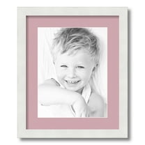 ArtToFrames 14x17" Matted Picture Frame with 10x13" Single Mat Photo Opening Framed in 1.25" Satin White Frame and 2" Seashell Mat (FWM-3966-14x17)