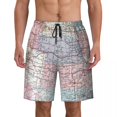 thumbnail image 1 of Men Board Shorts World Map Y2K Funny Swimming Trunks Colorful Geographic Quick Dry Trendy Large Size Beach Shorts, 1 of 5