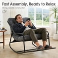 thumbnail image 4 of Homefun Outdoor Rocking Chair,Indoor Oversized Comfy Reading Chairs with Cushion,Patio Rocker Recliner Chair, 4 of 9