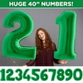 thumbnail image 4 of 40 inch Number 1 - Green Foil Mylar Balloon - Party Supplies Decorations, 4 of 10