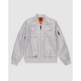thumbnail image 3 of Men's Obadiah Microfiber Utility Bomber Jacket - Light Gray, Small, 3 of 5