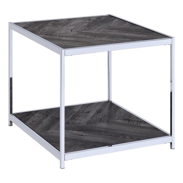 Picket House Furnishings Lennon metal Frame End Table in Charcoal/Chrome