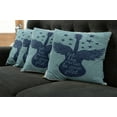 thumbnail image 2 of Ambesonne Retro Throw Pillow Cover 4 Pack, Music Guitar Wings Blue, 20", Dark Blue, 2 of 6