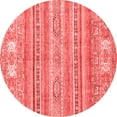 thumbnail image 1 of Ahgly Company Machine Washable Indoor Round Abstract Red Modern Area Rugs, 8' Round, 1 of 1