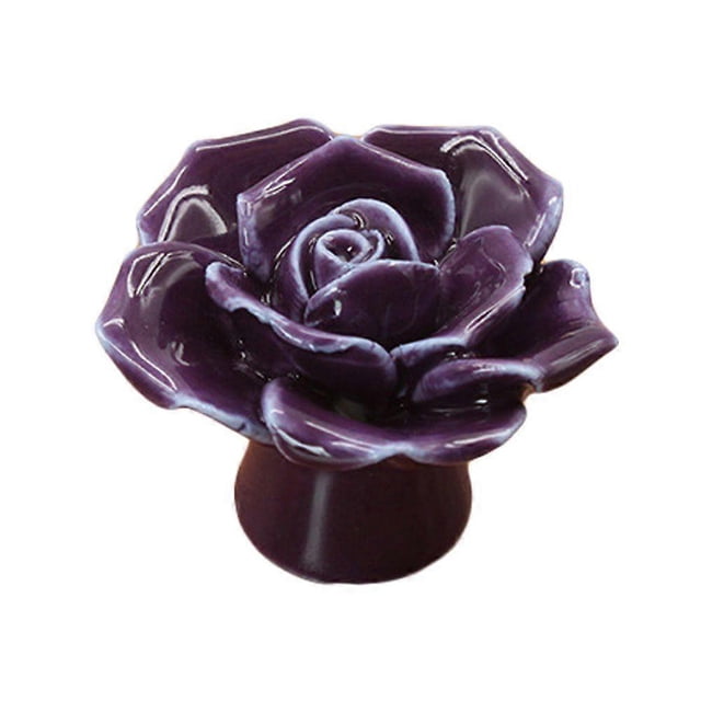 High quality 1008 Rose Ceramic Handle Cabinet Wardrobe Handle (Purple)