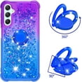 thumbnail image 2 of Clear Case for Samsung Galaxy A24 4G with Kickstand for Girls Women, Liquid Glitter Sparkle Bling Cute Case Gradient Quicksand Cover for Samsung Galaxy A24 4G JB Purple Navy, 2 of 16