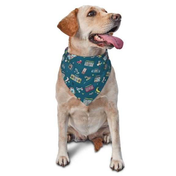 Naloa Dogs Riding Skateboard Dog Bandanas 1PC Washable Triangle Dog Scarfs Premium Durable Fabric, for Small Medium Large Dogs and Cats