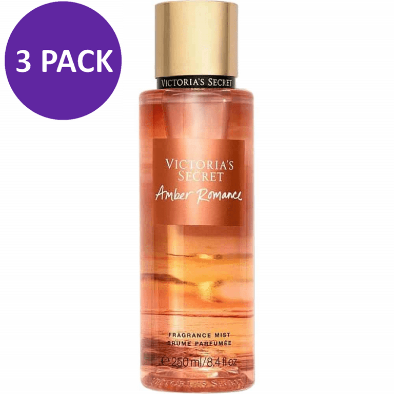 Victoria's Secret Amber Romance Body Mist Spray For Women, 8.4 oz (PACK 3)  