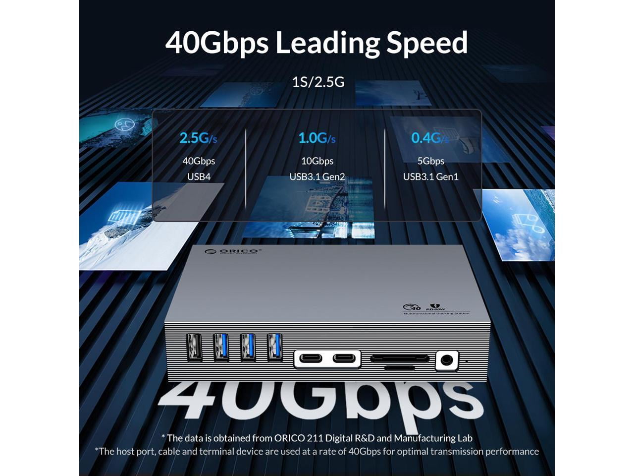ORICO Laptop Dock Station 15 in 1 Triple Display USB C Docking Station USB Extender USB C Hub Adapter for MacBook & Window w/ DP1.4 8K@60Hz,with Thunderbolt 3 x2,RJ45,SD/TF Ports SD & Audio Ports etc