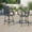 Gray, variant on BizChair Patio Bar Height Stools Set of 2, All-Weather Textilene Swivel Patio Stools and Deck Chairs with High Back & Armrests in Navy