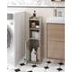 thumbnail image 3 of Gabinete de almacenamiento para baño, gabinete de piso de esquina con puertas y estante ajustable, gabinete estrecho para papel higiénico, organizador de baño para espacios pequeños, 3 of 8