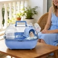 thumbnail image 2 of WEIOUKC Hamster Carrier Transparent Cover Outing Cage,Small Animal Cage,for Rabbits Rodents Transport Short Trip Car Outing Picnic, 2 of 3