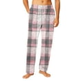 thumbnail image 2 of Cyglowse Mens Pajama Pants Flannel Buffalo Plaid Comfy Lounge Pants PJ Bottoms with Pocket Pink 3XL, 2 of 6