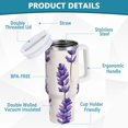 thumbnail image 2 of Yayeee 40oz Double-Wall Insulated Stainless Steel Tumbler with Handle Bottle, Lavender Pattern, 2 of 8