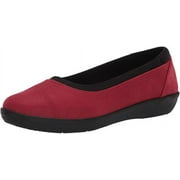 Clarks 26154291: Women's Ayla Low Red Textile Ballet Flat (9 B(M) US Women)