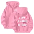 thumbnail image 2 of Arlun I Am a Child of God Hoodies for Women Oversized Preppy Letter Print Drop Shoulder Long Sleeve Sweatshirt Fall Winter Warmth Comfy Lined Hooded Pullover Tops 2026 1-Pink XL, 2 of 5