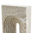 thumbnail image 5 of 6" x 11" Beige Marble Rectangular Geometric Sculpture with Arched Groove Interior, by DecMode, 5 of 9