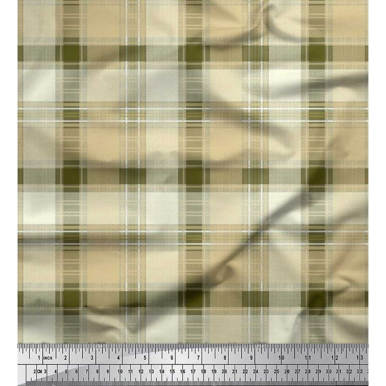 Soimoi Viscose Chiffon Fabric - Gingham Check Print, 42 Inches Wide, Sold By The Yard For DIY & Crafting