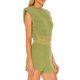 thumbnail image 2 of VISgogo Conjunto de Traje Femenino de 2 Piezas, Tops Cortos de Punto Sin Mangas con Cuello Redondo de Color Sólido + Pantalones Cortos para Verano, S/M/L/XL VISgogo  moda, 2 of 5