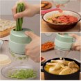 thumbnail image 4 of Juego de cortador de verduras eléctrico portátil 4 en 1, picador de verduras Gatling, mini procesador de alimentos inalámbrico, picador de ajo, chile, cebolla, apio, jengibre, carne y ajo con cepillo JM, 4 of 5