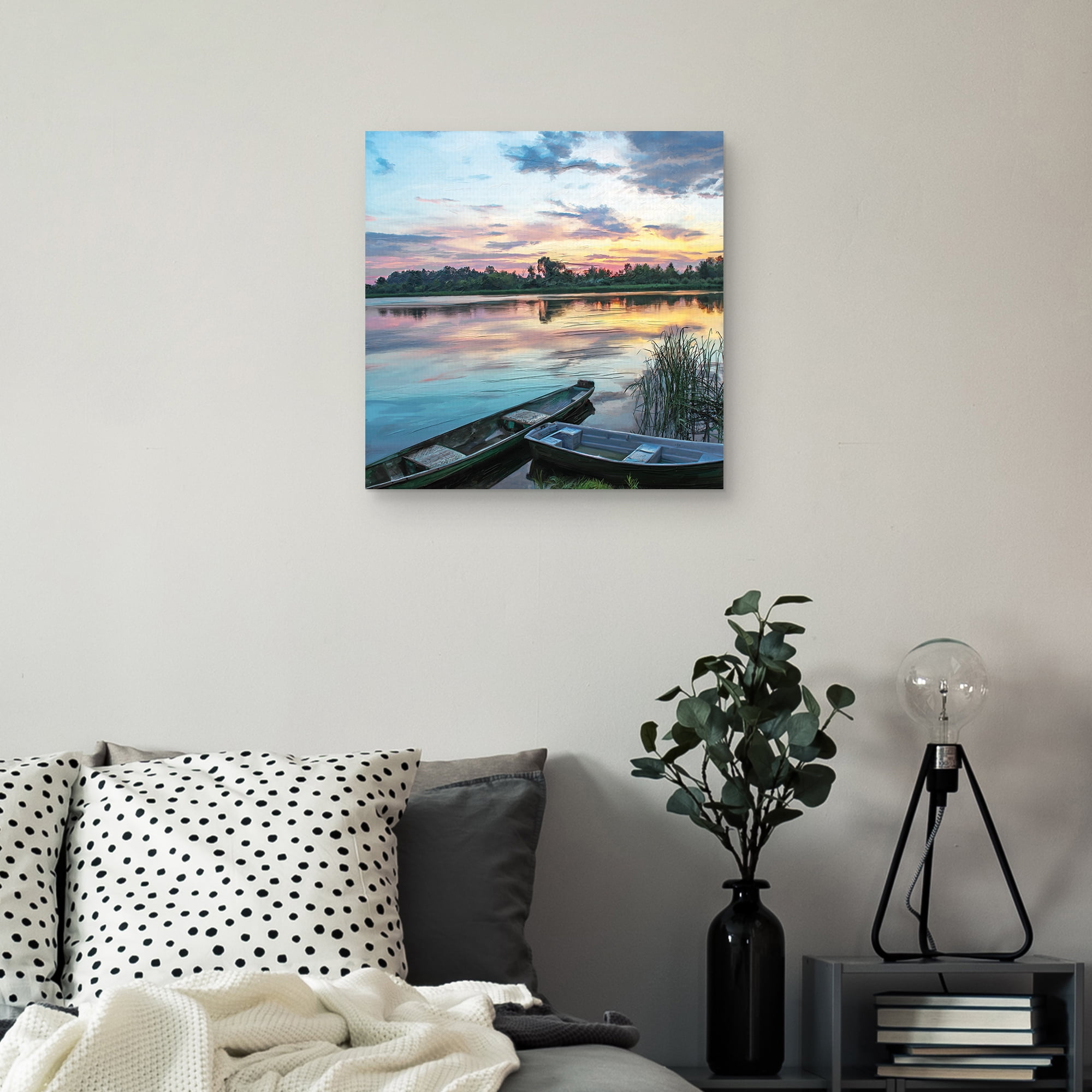 Lakeside Sunset by Studio Arts Canvas Art Print