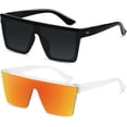 thumbnail image 1 of HAHDAXIA Square Oversized Sunglasses for Women Men Big Flat Top 2 pack Fashion Shield Large UV Protection Rimless Shades, 1 of 6
