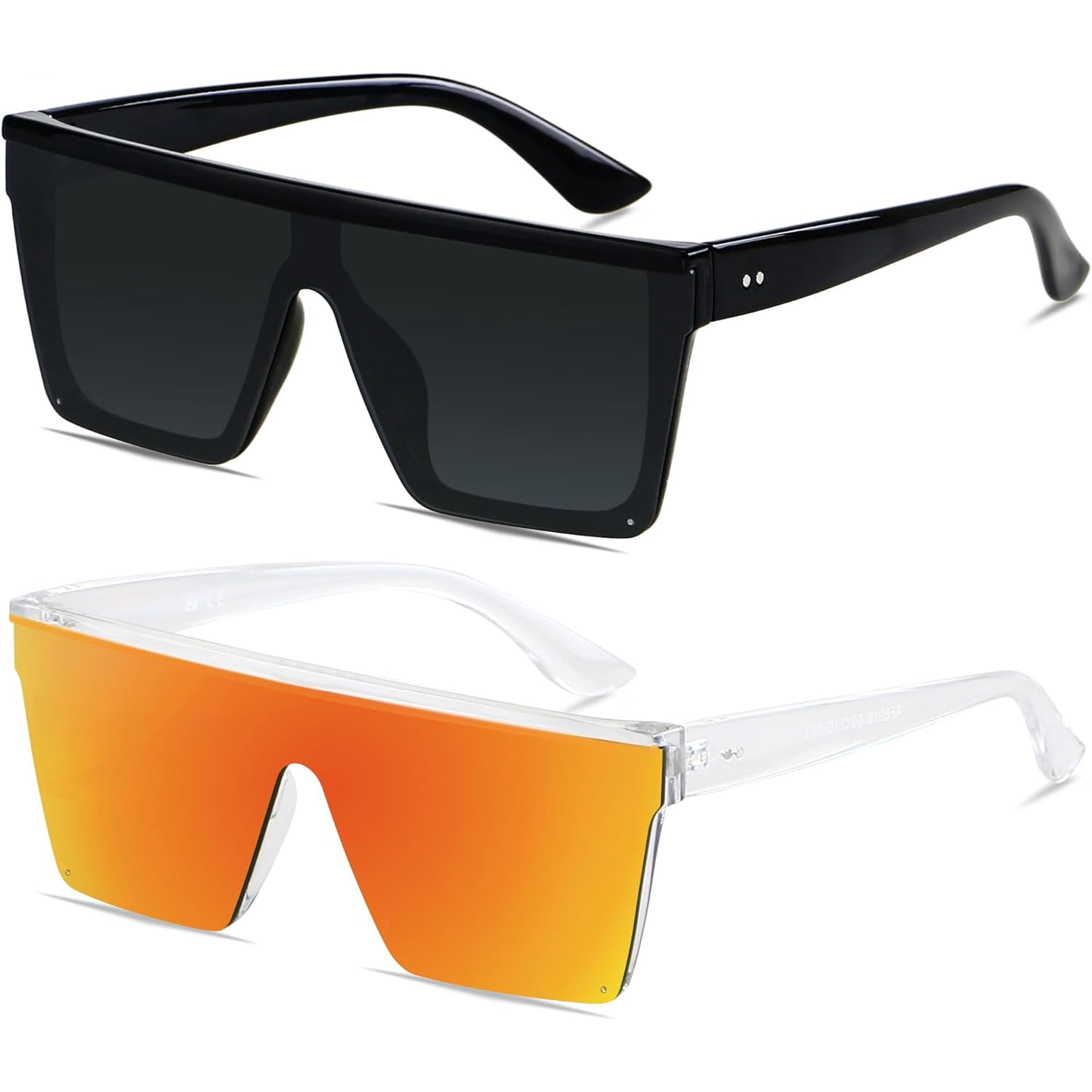 Square Oversized Sunglasses for Women Men Big Flat Top Fashion Shield UV 1871 Oversized Square Sunglasses - Unisex Big Flat Top  main image 3