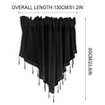 thumbnail image 3 of Hodwiequ Lace Valance Swag Curtain 51 Inch, Scalloped Sheer Curtain Panels With Crystal Beads - Rod Pocket Farmhouse Window Treatment For Kitchen Bedroom, 1Pc Boho Chic Drape Decor Black Free Size, 3 of 4