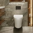 thumbnail image 2 of Elongated Wall Hung Toilet Set, Soft-Close Seat, Concealed Tank, 0.8/1.6 GPF Dual Flush, Push Plate Included, 2 of 14