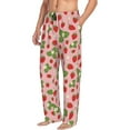 thumbnail image 3 of Kdxio Strawberries Print Men's Sleep Pajama Pant Lounge Pants with Pockets, 3 of 8