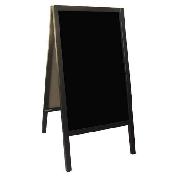 Tektrum Large Sturdy Advertising Double-Side Sidewalk A-Frame Dark Wood Sandwich Sign Board 20"x40", Free Standing, Easy Erase Writing Surface, for Shops Pubs Restaurants - Liquid Chalk Use