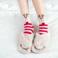 thumbnail image 4 of Brown Socks 6 Pairs Of Christmas Coral Fleece Three-dimensional Home Socks, 4 of 5