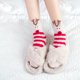 thumbnail image 4 of Gibobby calcetines de Navidad para niños grandes y mujeres Calcetines Navideños Forro Polar De Parejas Coral 6 Home Calcetines Tridimensionales (Chocolate, Unitalla), 4 of 5
