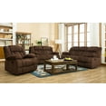 Traditonal Brown Fabric Recliner Sofa