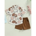 thumbnail image 2 of Wassery 2Pcs Toddler Boys Easter Outfits Bunny Egg Print Short Sleeve Shirt and Casual Elastic Waist Shorts Set Gentleman Summer Clothes 12M-5T, 2 of 9