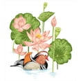 thumbnail image 3 of Ambesonne Duck Duvet Cover Set, Mandarin in Pond, 2-Calking, White Green Pink, 3 of 7