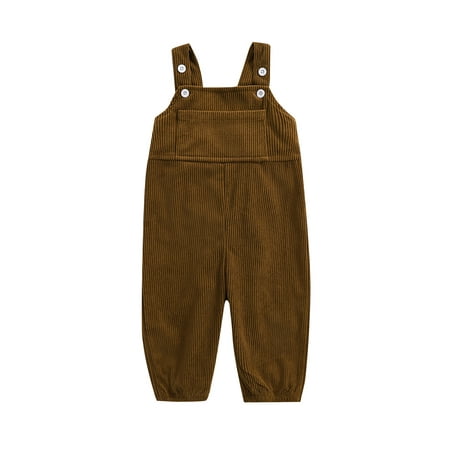 

Bmnmsl Girls Boy Corduroy Overalls Jumpsuit Solid Sleeveless Romper