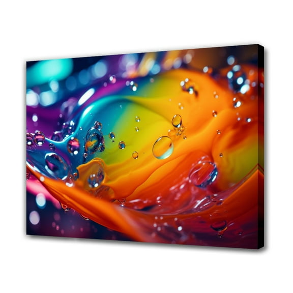 Abstract Colorful Liquid Wallpaper Canvas Poster Bedroom Decor Sports Landscape Office Room Decor Gift,Frame-style,08x12inch(20x30cm)