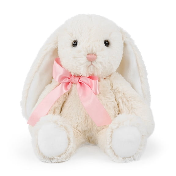Just qunseen 8.26'' Bunny Plush Toy Soft Stuffed Animal Bunny with Pink Bow for Kids