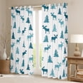 thumbnail image 2 of Manfei Safari Moose Blackout Curtains Set of 2 (52x84 Each),Jungle Animal Deer Window Curtains,White Cyan Curtains and Drapes For Boys Teens,Microfiber Bedroom Decor, 2 of 6