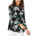 thumbnail image 1 of Jones New York Womens Popover Tunic Blouse, black, XS, 1 of 1