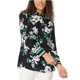 thumbnail image 1 of Jones New York Womens Popover Tunic Blouse, black, XS, 1 of 1