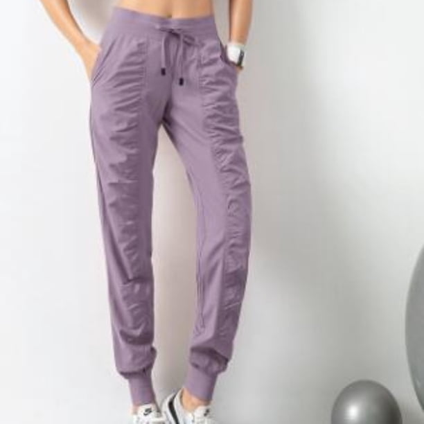 Pantalones deportivos para correr con cordón de tela para mujer, pantalones de chándal deportivos de secado rápido para gimnasio y Fitness con dos bolsillos laterales, pantalones de ejercicio Tan Jianjun unisex