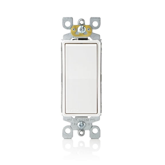 Leviton 3-Way Rocker AC Quiet Switch Antimicrobial Treated - 15 Amp - White, 1 Pack