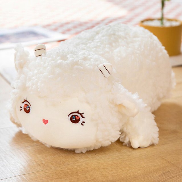 Juguetes de peluche de oveja Kawaii, Animal de peluche suave, muñeco de cordero encantador, almohada larga, cojín, decoración de sofá, regalo de cumpleaños para niños y niñas zhangyuxiang LED