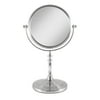 Zadro 7” W x 10" H Round Non-Lighted Makeup Mirror 5X 1X Magnifying Makeup Mirrors Rotating Head Makeup Mirror for Desk