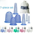thumbnail image 1 of 7-Piece Medical-Grade Silicone Cupping Therapy Set for Home Use - 2nd Class Certified Massage Cups with 7cm & 5.5cm Sizes, Easy-to-Use Design, Premium Silicone Material, Includes Color Box - Ready, 1 of 5