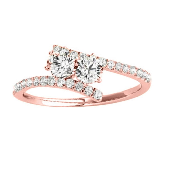 Diamond Engagement Ring For Women 0.50 Carat Brilliant Round Shape Lab Grown Diamond 28 Stone Engagement Ring In 10K Solid Rose White & Yellow Gold