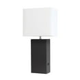 thumbnail image 1 of Elegant Designs Modern Leather Table Lamp with USB and White Fabric Shade, 1 of 7