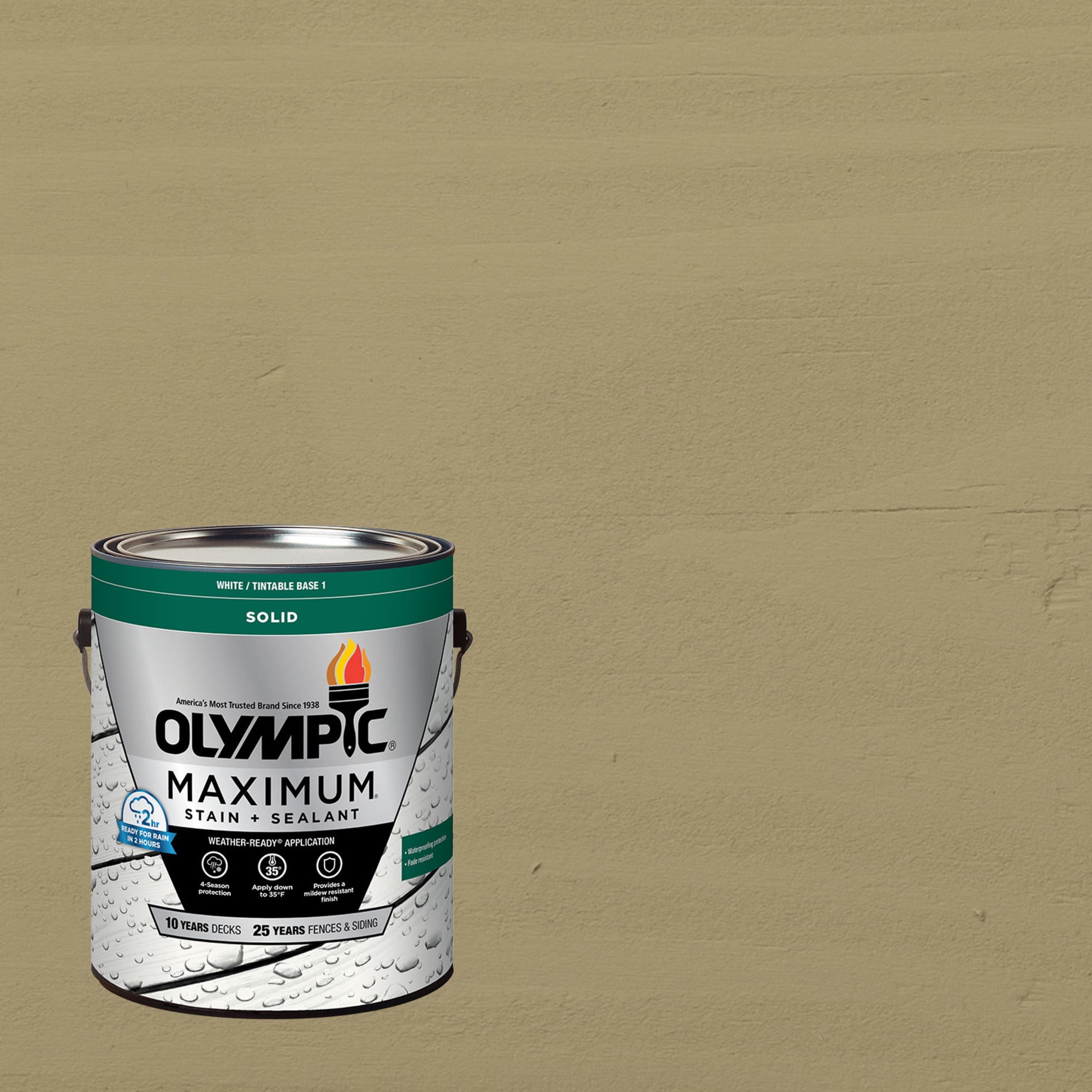 (2 pack) Olympic Maximum 1 Gallon SC-1006 Autumn Sand Solid Color Exterior Stain and Sealer in One
